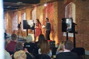 me and phillip after the talk on stage